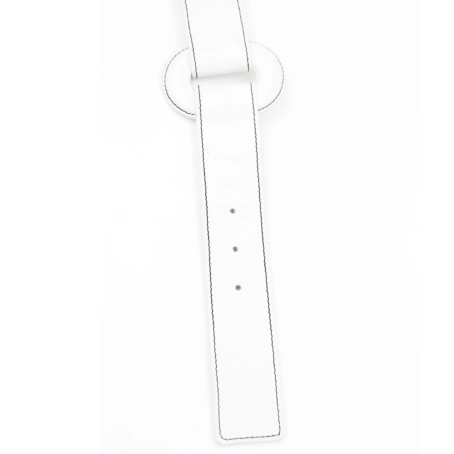 1980s Yves Saint Laurent White Leather Vintage Belt With Unique Loops