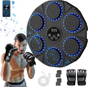 2025 New Music Boxing Machine for Adults Kids,Smart Bluetooth Boxing Machine Wall Mounted Music with Boxing Gloves,Music Punching Machine with LED Display Screen for HomeWorkout,Indoor and Gym