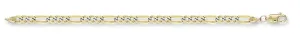 9ct Gold 2 Colour Babies Figaro Bracelet