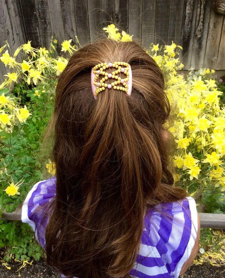 African Butterfly LadyBug Hair Comb - Pink Raspberry 07