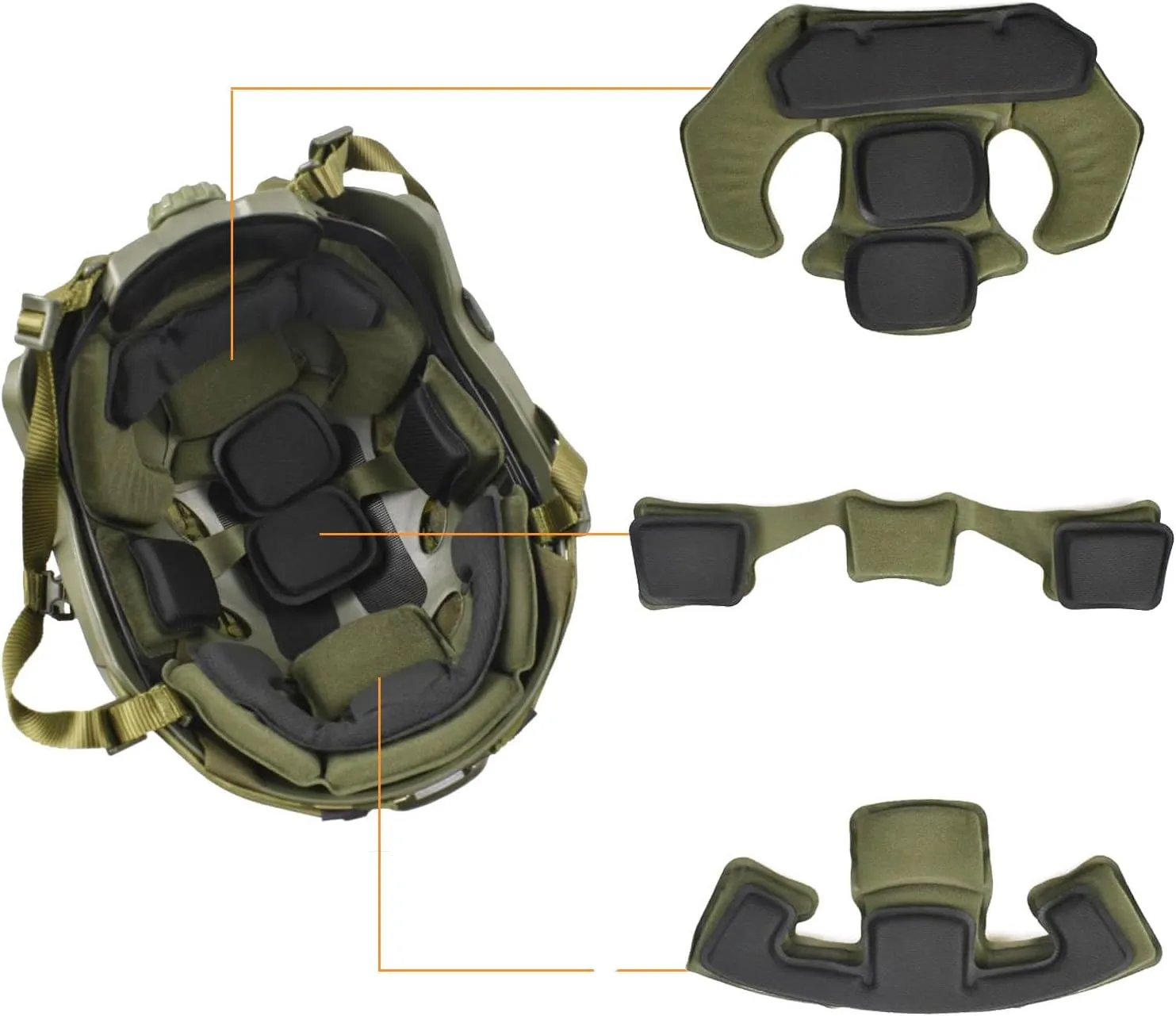 Airsoft Fast Helmet Set Tactical Paintball Helmet with Military Headset and Helmet Cover Memory Foam Protective Pad Adjustable Size for Adult and Teenager