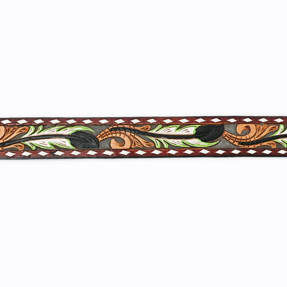 American Darling ADBLF117-L Beautifully Hand Tooled Genuine American Leather Belt Men and  Women