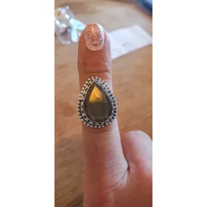 Arya Cut Gemstone Sterling Silver Ring