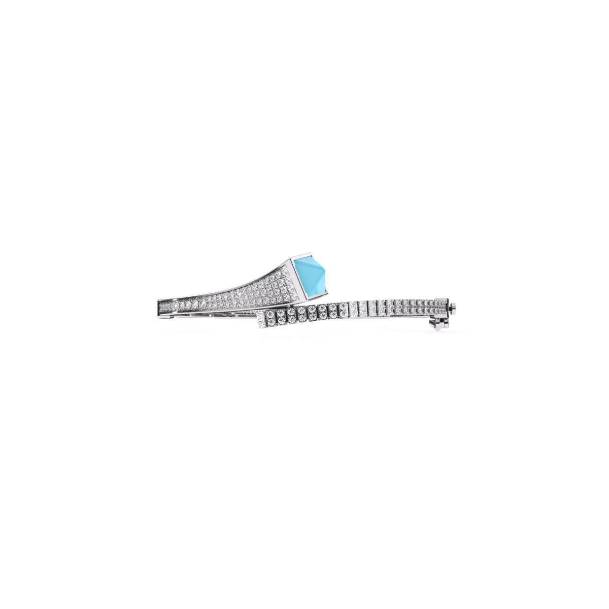 Attractive Pave Diamond Bypass Style Bracelet