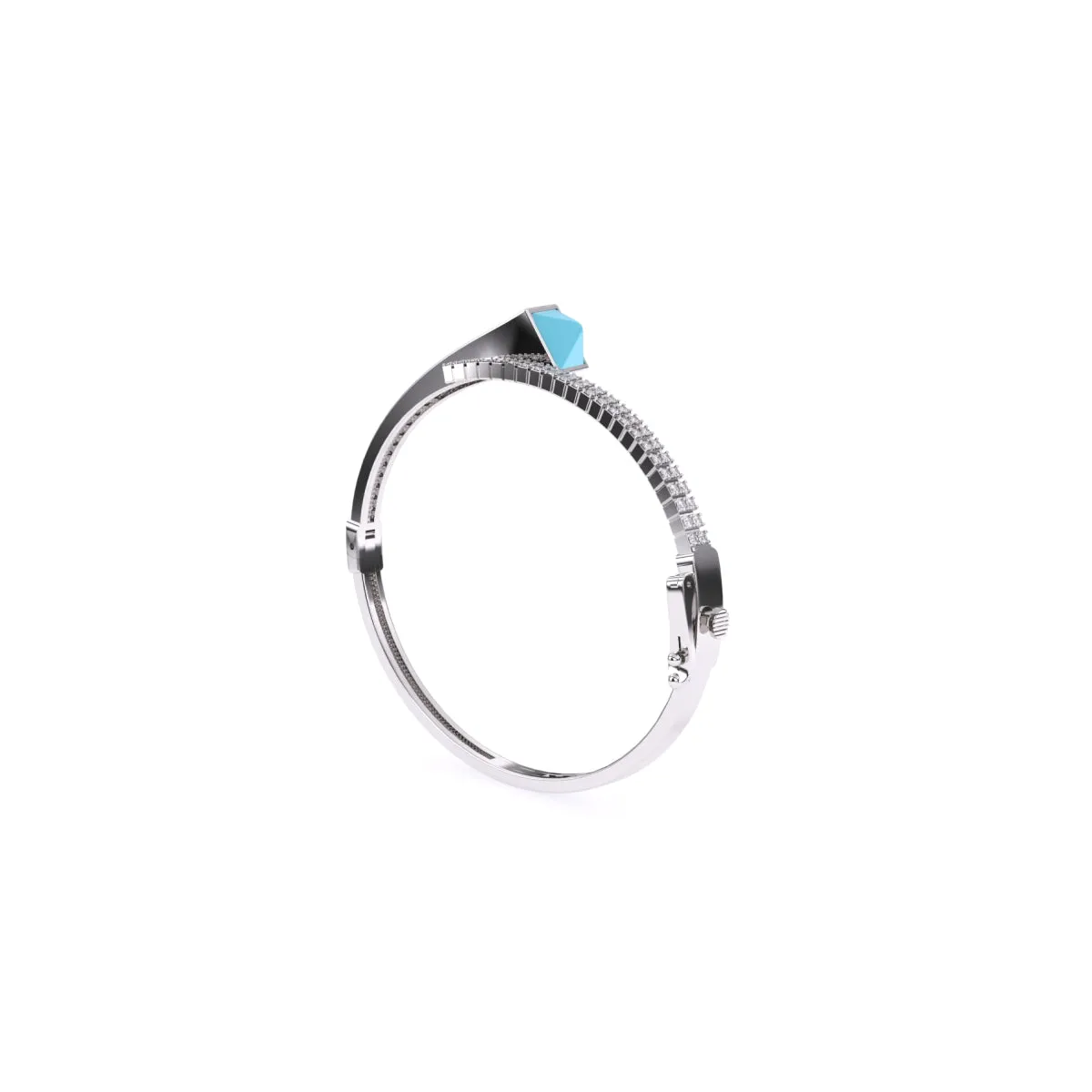 Attractive Pave Diamond Bypass Style Bracelet