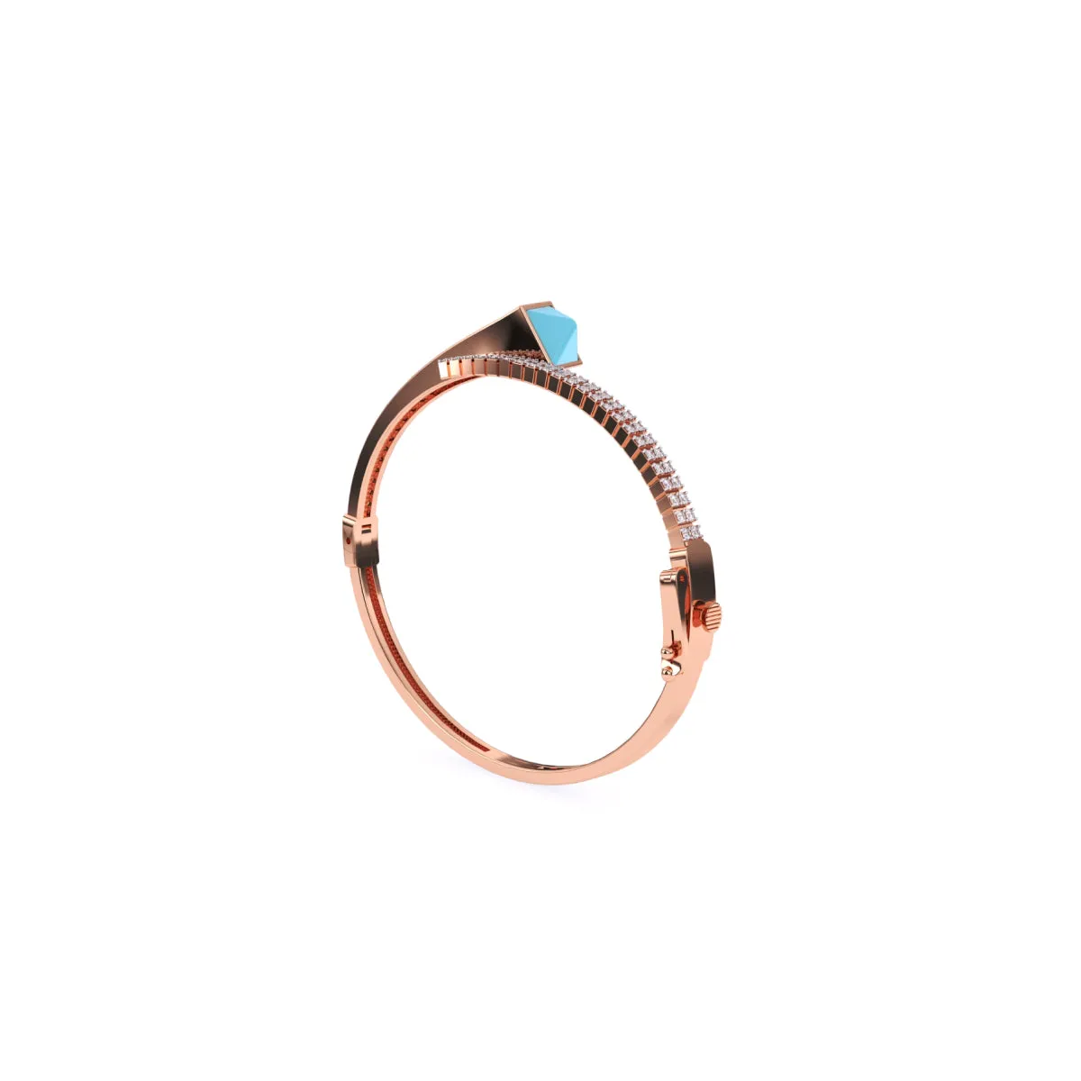 Attractive Pave Diamond Bypass Style Bracelet
