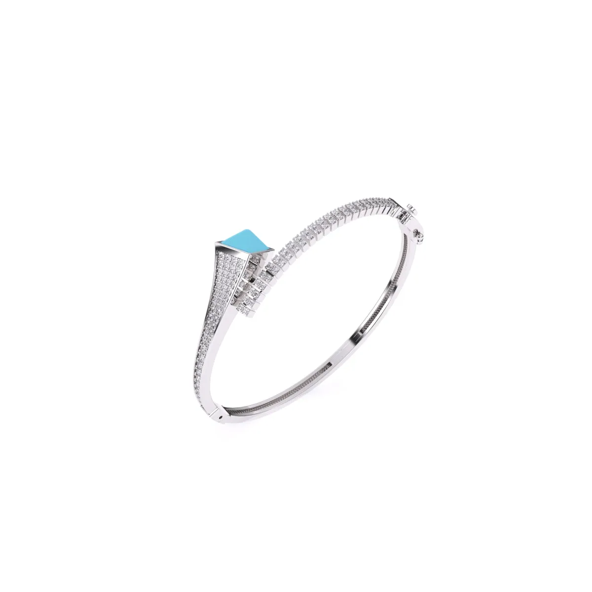 Attractive Pave Diamond Bypass Style Bracelet