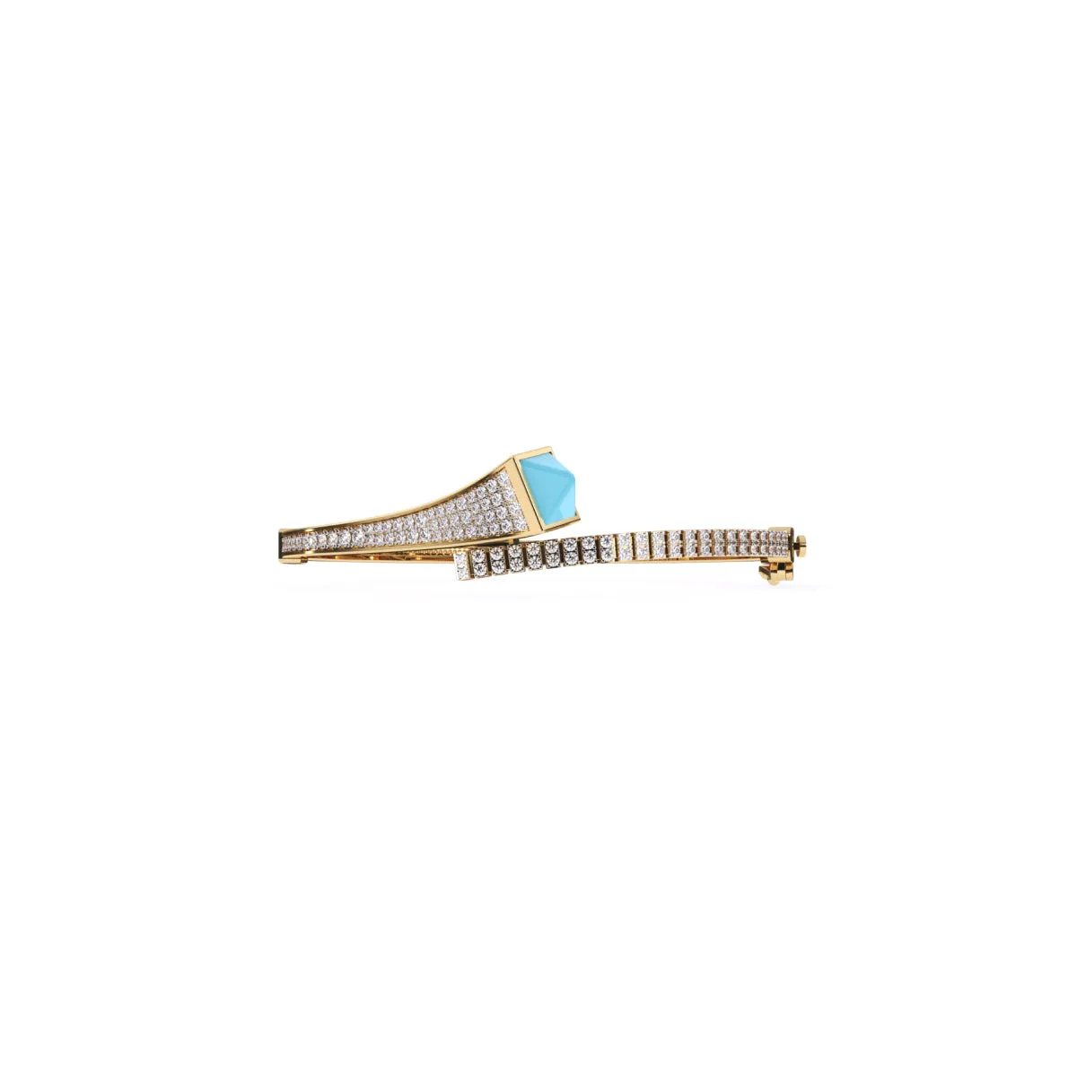 Attractive Pave Diamond Bypass Style Bracelet