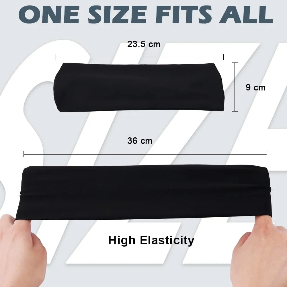 Beister Sports Headbands for Men & Women (5 Pack), Moisture Wicking Sweatbands, Elastic Non Slip Sweat Bands, Athletic Workout Fashion Wide Hair Bands for Running, Cycling, Basketball, Yoga