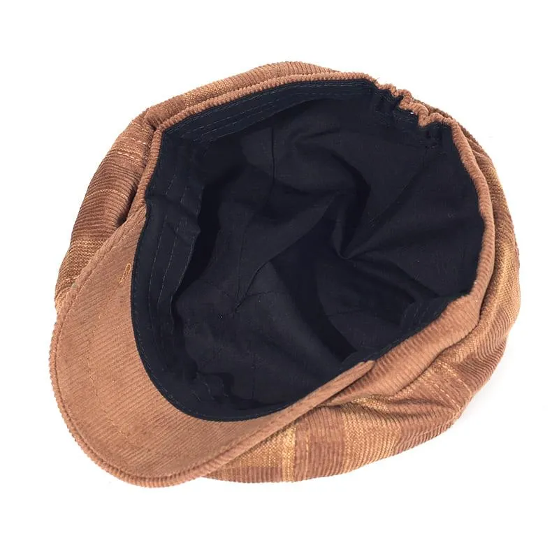 Beynac Plaid Corduroy Newsboy Cap