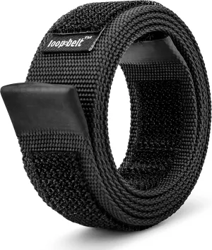 Black No-Scratch Web Belt with Rubber Coated Tips and Advanced Hook & Loop Fasteners
