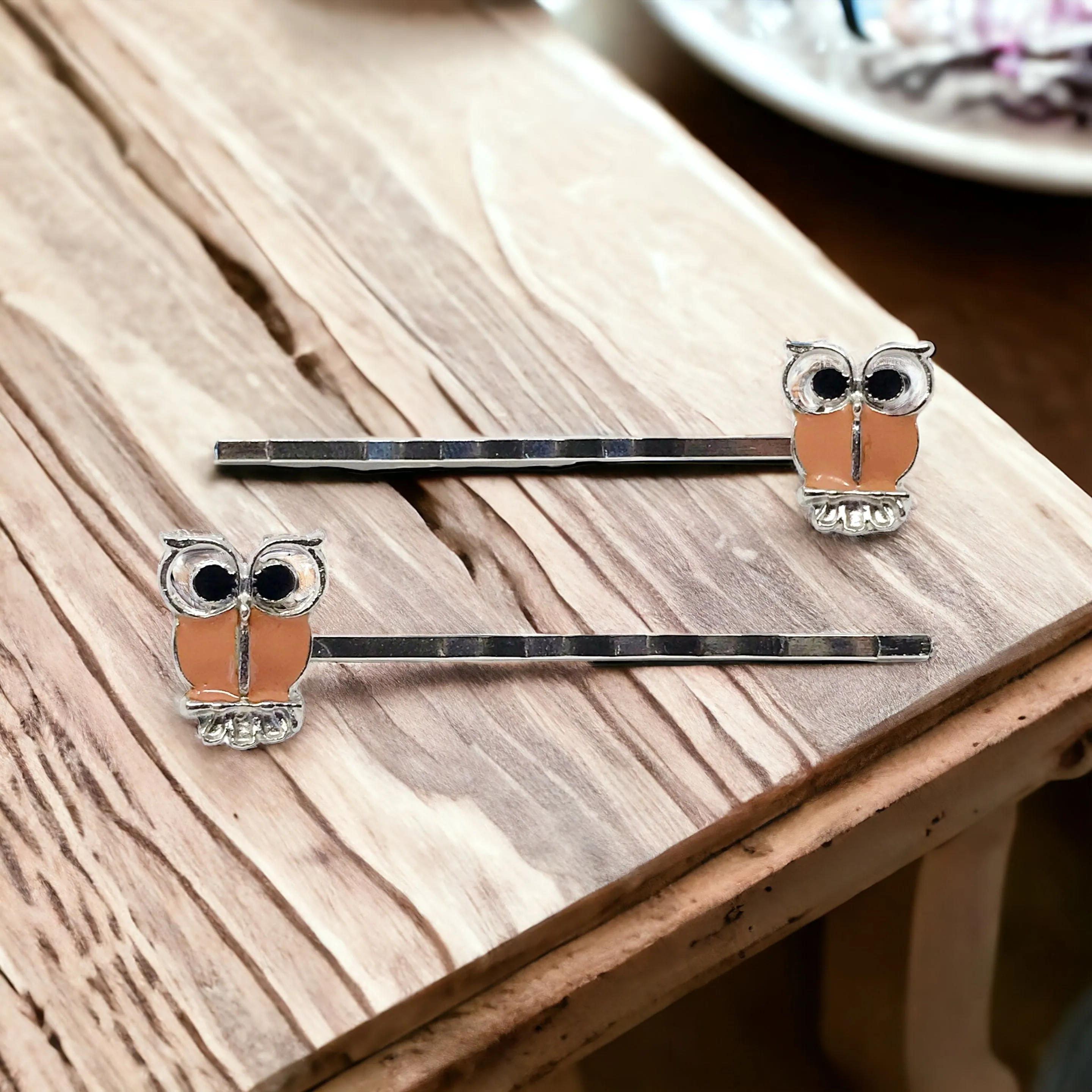 Boho Tan Owl Hair Pins: Stylish Accessories for Bohemian Chic Hairstyles