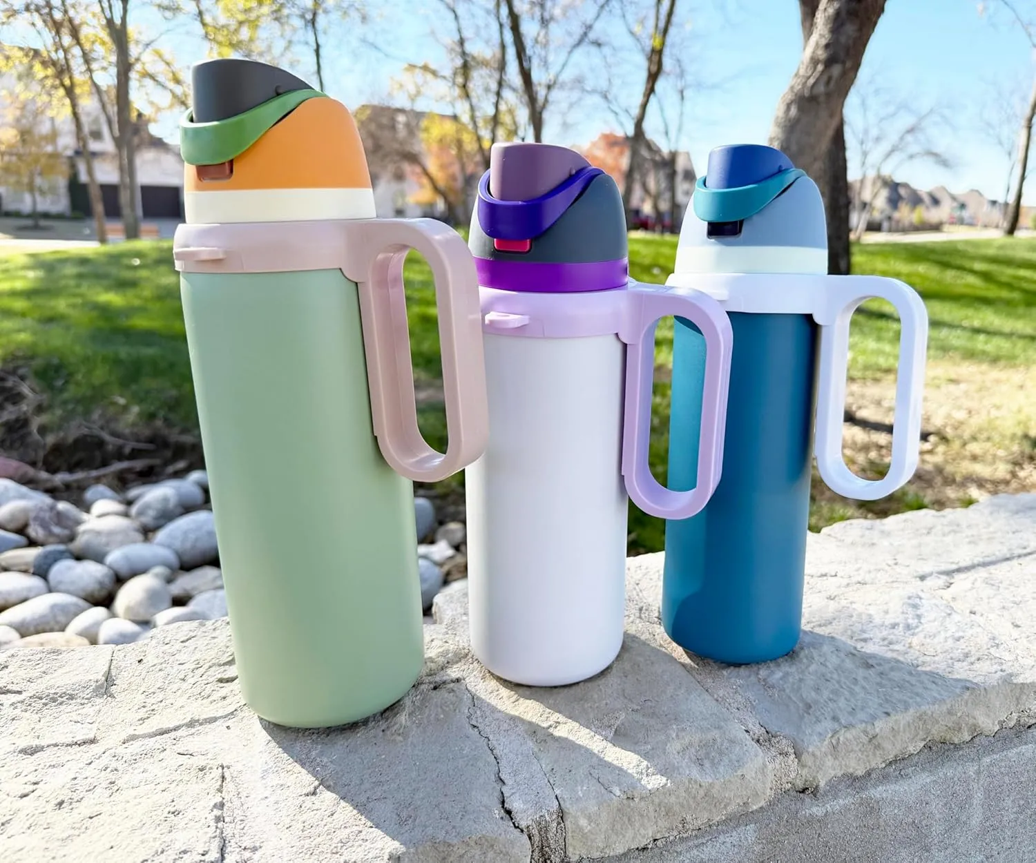 Bottle Handle for Owala FreeSip 24oz 32oz 40oz  Strong Plastic Water Bottle Holder, Durable Easy Carry Accessory for Running, Jogging, Gym, Hiking, and Drinking While Driving & More
