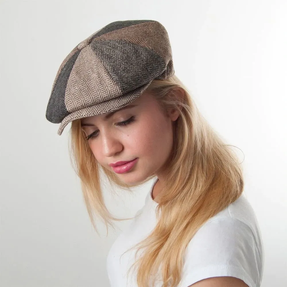 Burbage Herringbone Newsboy Cap