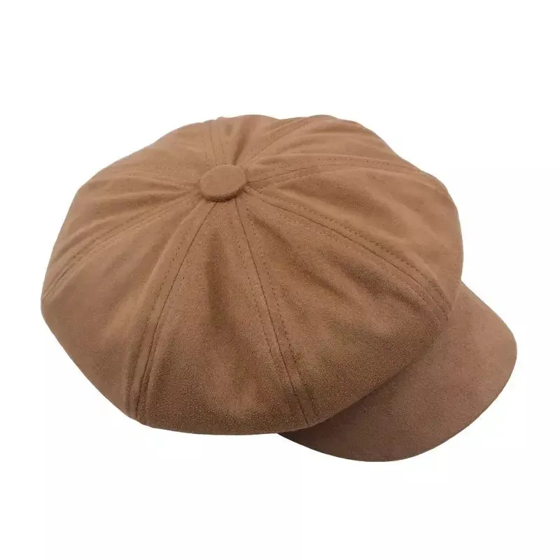Byrne Women Suede Newsboy Cap