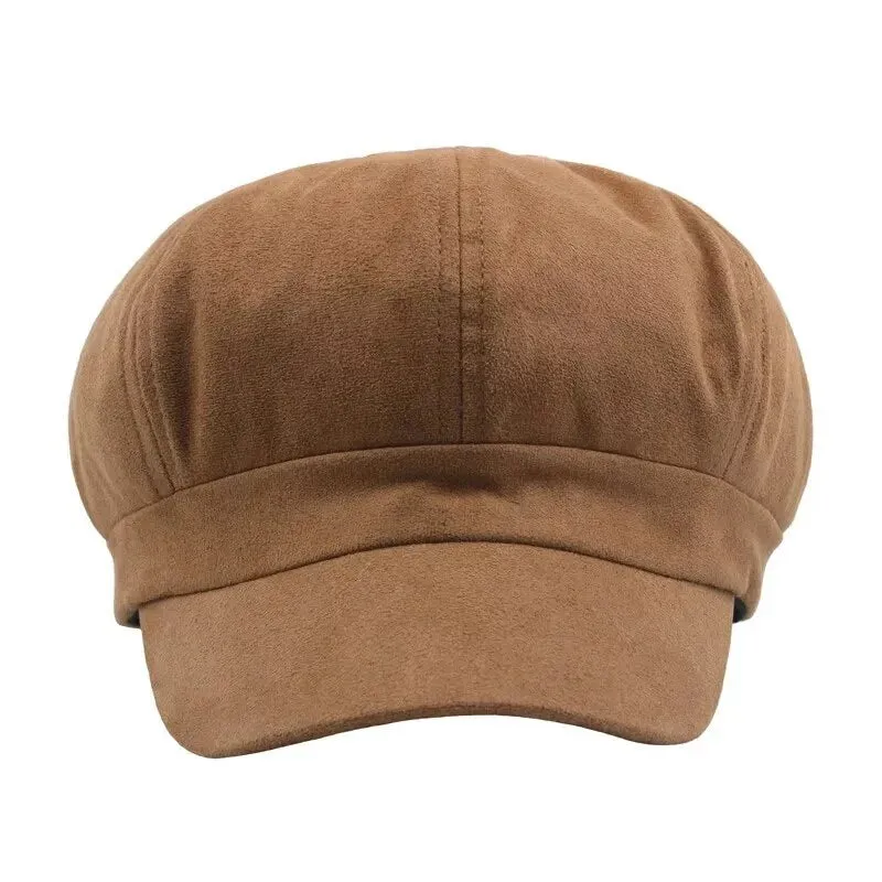 Byrne Women Suede Newsboy Cap