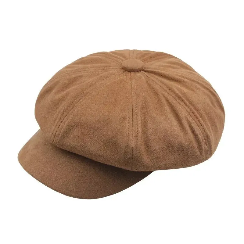 Byrne Women Suede Newsboy Cap