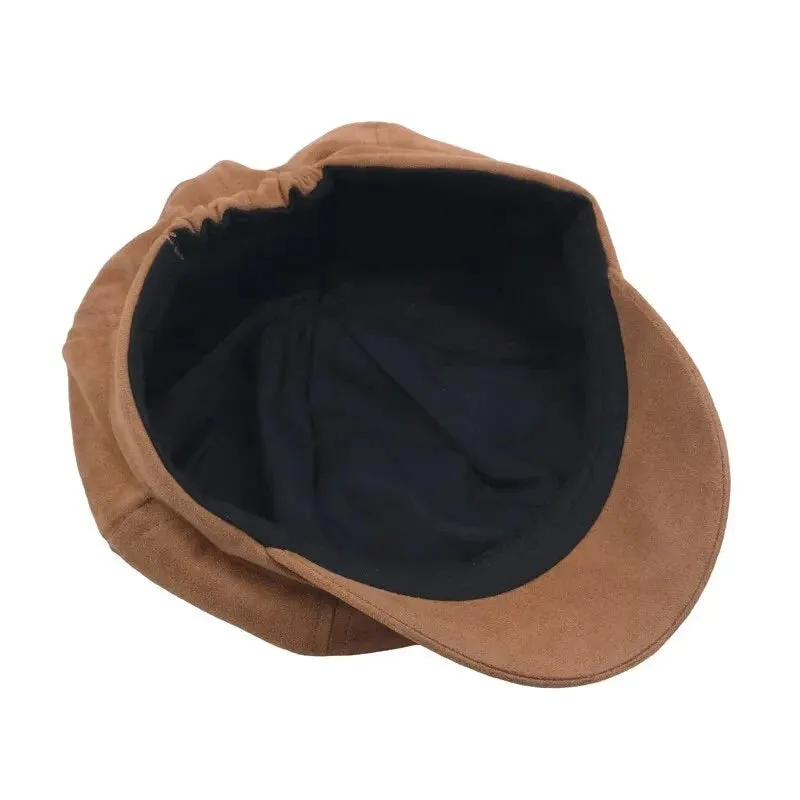 Byrne Women Suede Newsboy Cap