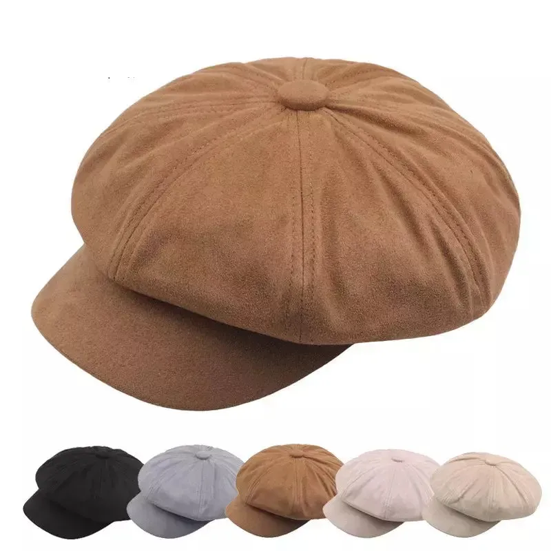 Byrne Women Suede Newsboy Cap