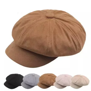 Byrne Women Suede Newsboy Cap