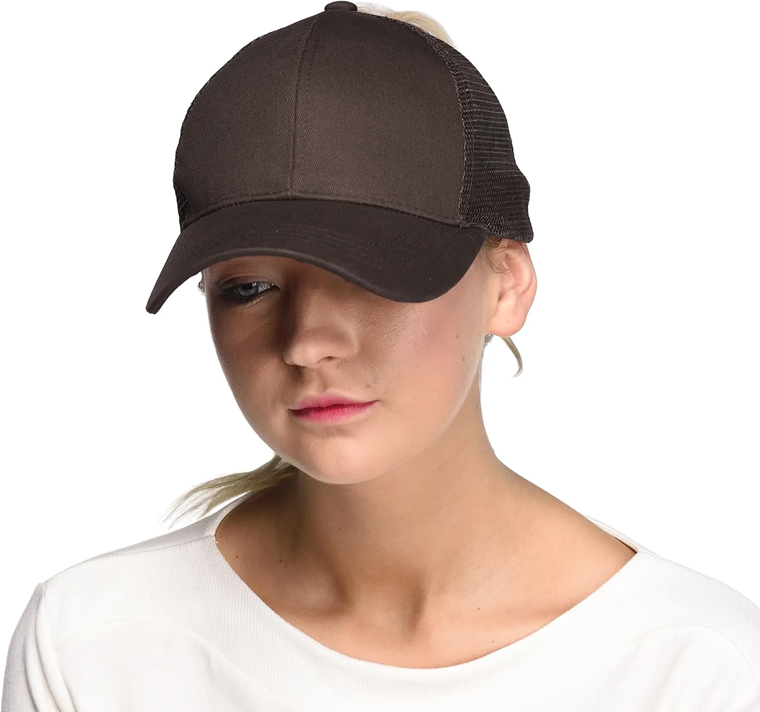 C.C Hatsandscarf Ponytail caps Messy Buns Trucker Plain Baseball Cap (BT-6)