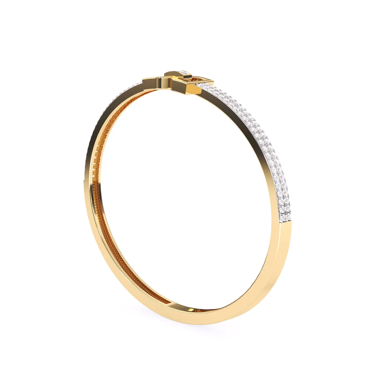 Crystal Cuff Rose Gold Lab Grown Diamond Bangle