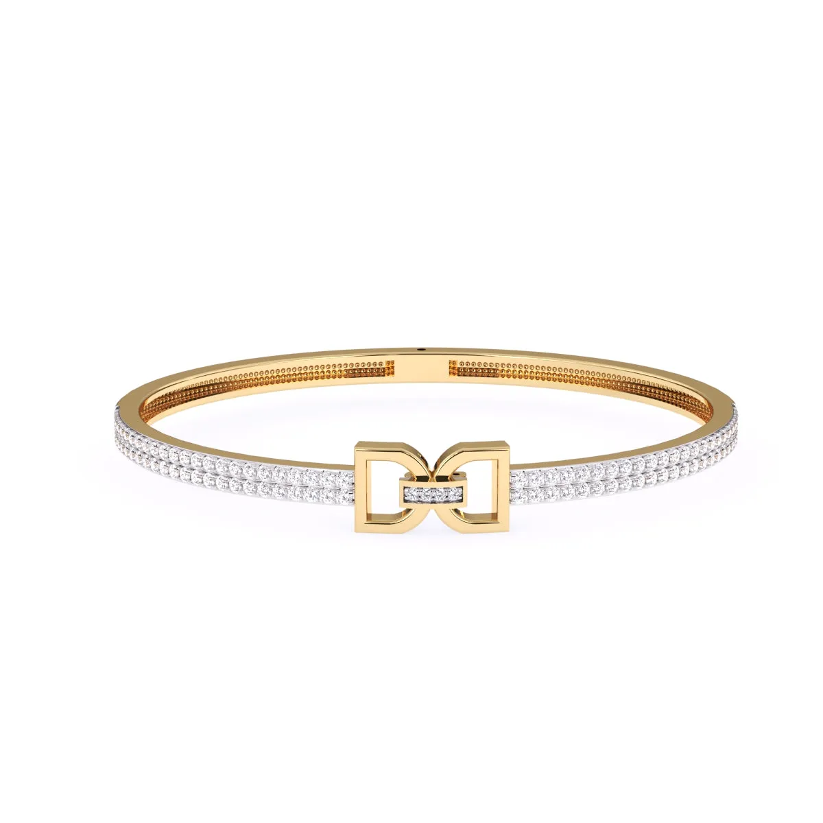 Crystal Cuff Rose Gold Lab Grown Diamond Bangle