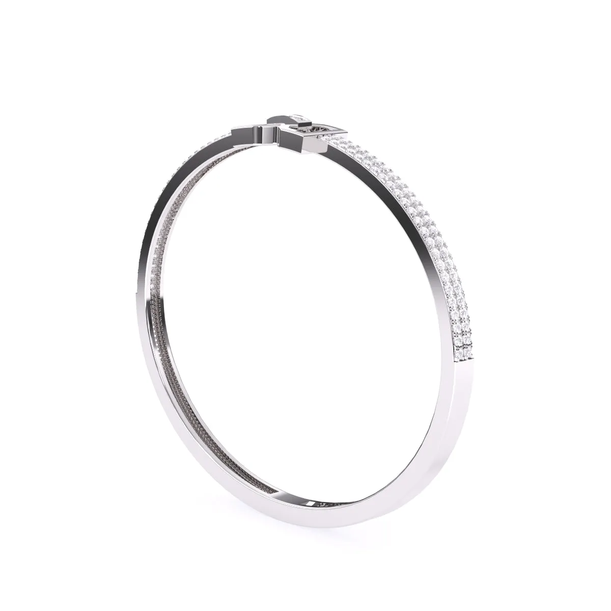 Crystal Cuff Rose Gold Lab Grown Diamond Bangle