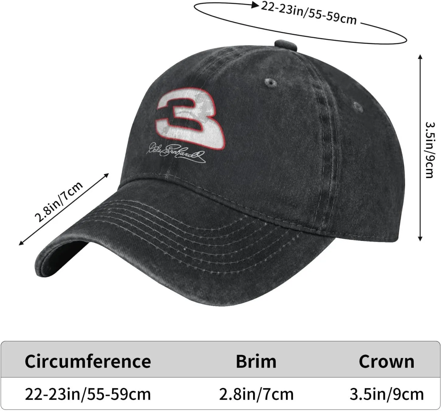 Dale Earnhardt Sr #3 Baseball Hats for Men/Women Adjustable Cap