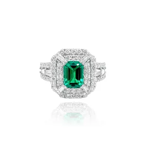 DIAMONDS & EMERALD "SANTORINI" RING.