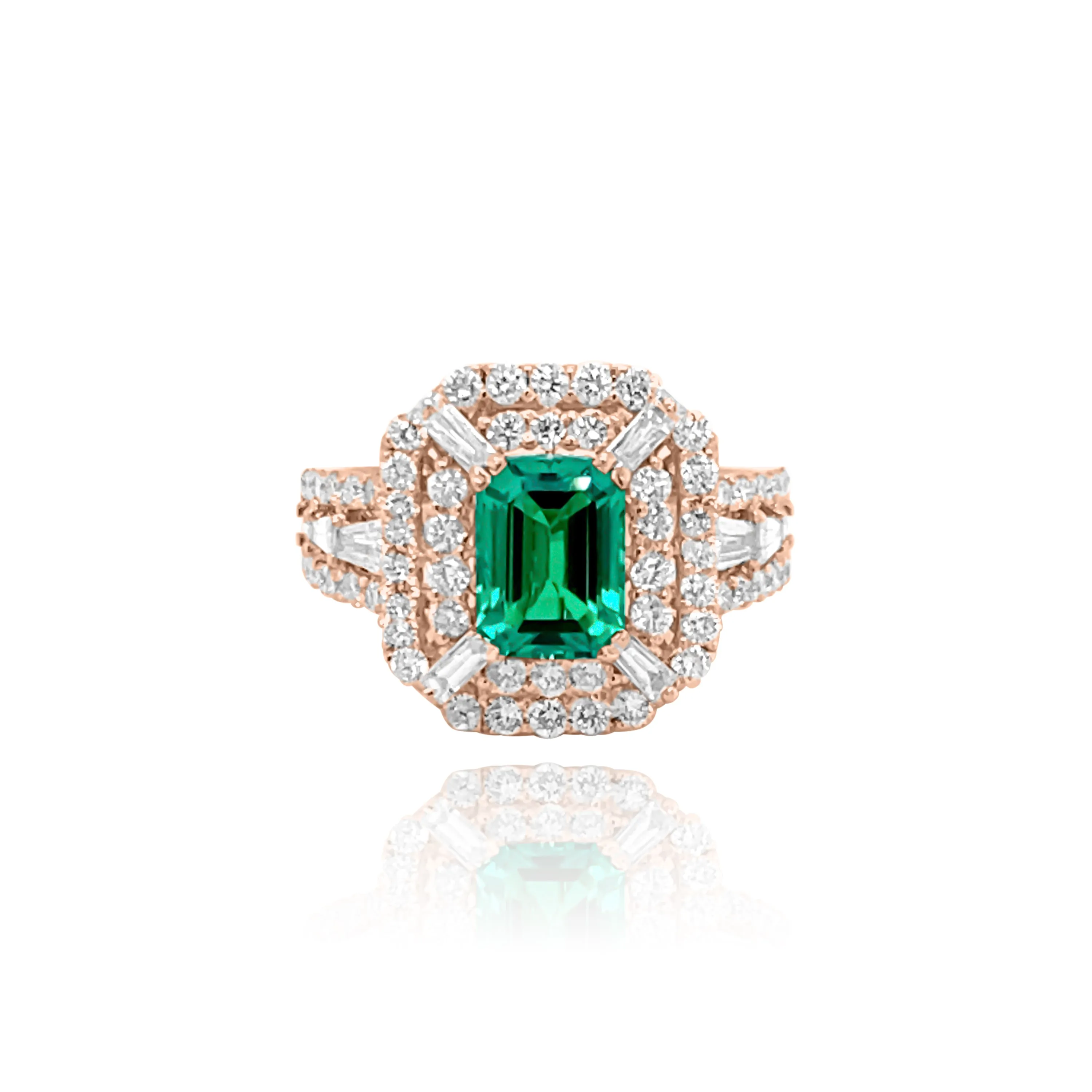 DIAMONDS & EMERALD "SANTORINI" RING.