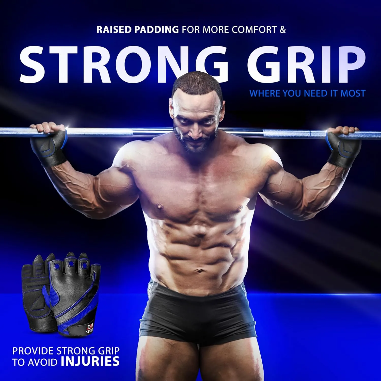 DXM SPORTS Workout Gloves for Men, Gym Weight Lifting Gloves with Wrist Support - Breathable, Anti-Slip Gloves for Exercise, Fitness, Cycling, Training, Outdoor Sports