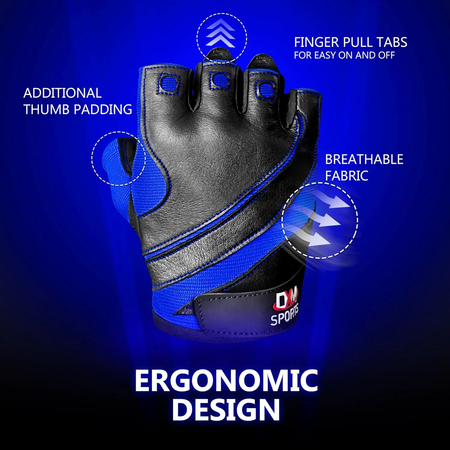 DXM SPORTS Workout Gloves for Men, Gym Weight Lifting Gloves with Wrist Support - Breathable, Anti-Slip Gloves for Exercise, Fitness, Cycling, Training, Outdoor Sports
