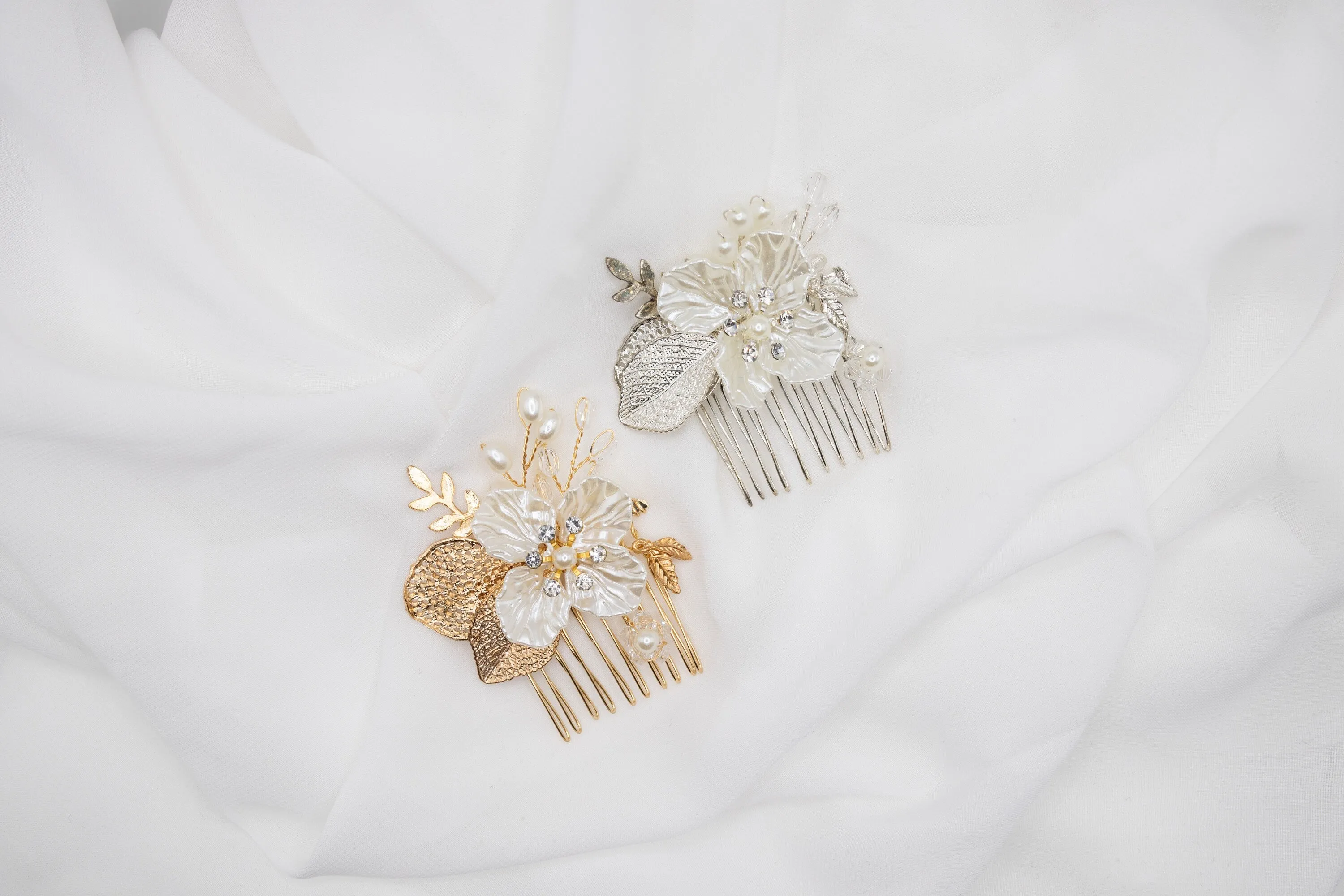 Elegant Floral Wedding Hair Pins | Bridal Hair Accessories & Jewelry for Wedding Hairstyles