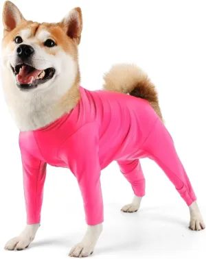 Etdane Dog Onesie for After Surgery Pet Surgical Recovery Suit Anti Shedding Bodysuit Long Sleeve Claming Pajamas with Legs for Female Male Dog (XXX-Large, Pink)