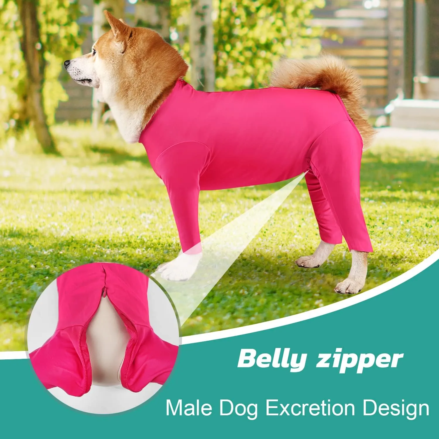 Etdane Dog Onesie for After Surgery Pet Surgical Recovery Suit Anti Shedding Bodysuit Long Sleeve Claming Pajamas with Legs for Female Male Dog (XXX-Large, Pink)