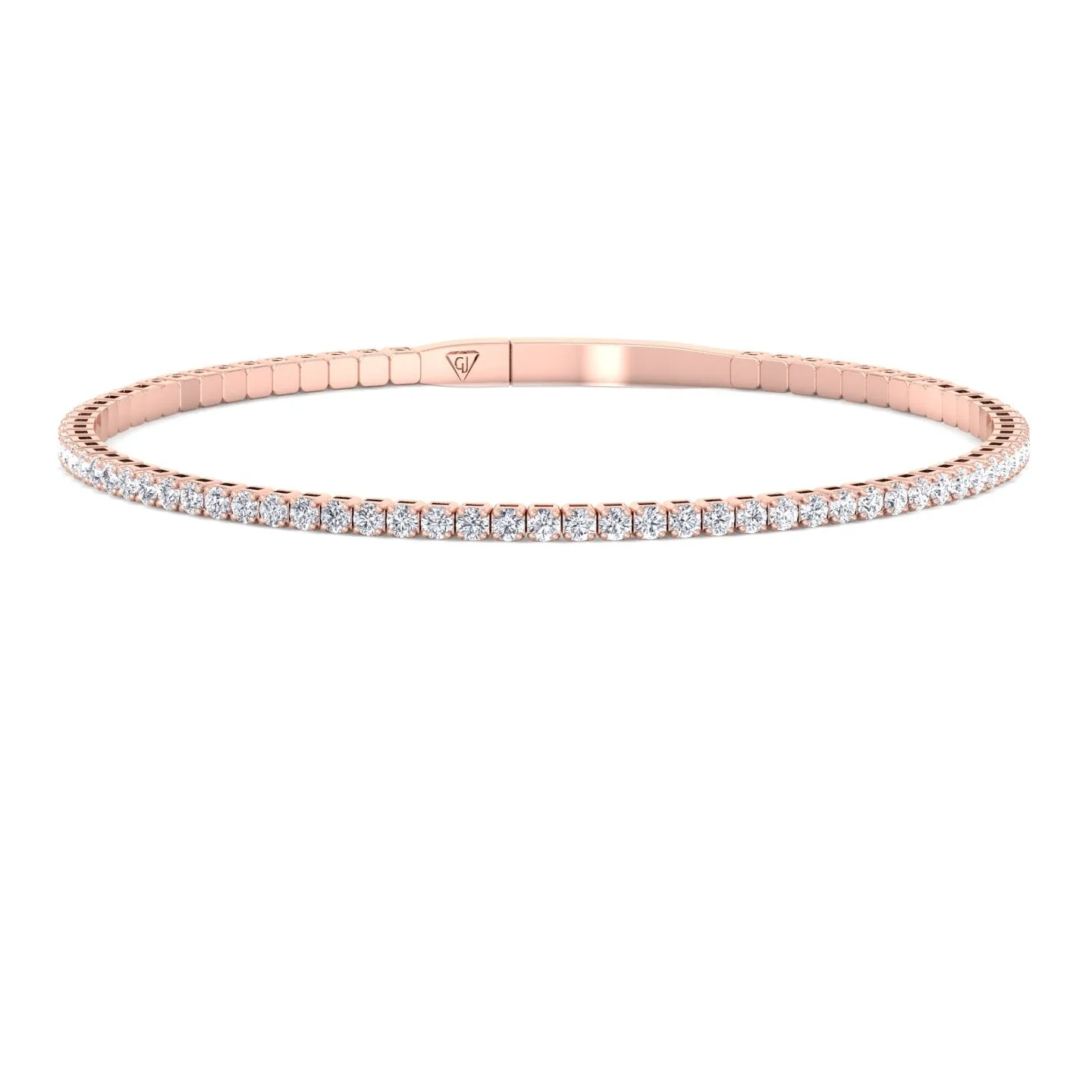 Flexible Natural Diamond Bangle in 14K Solid Gold