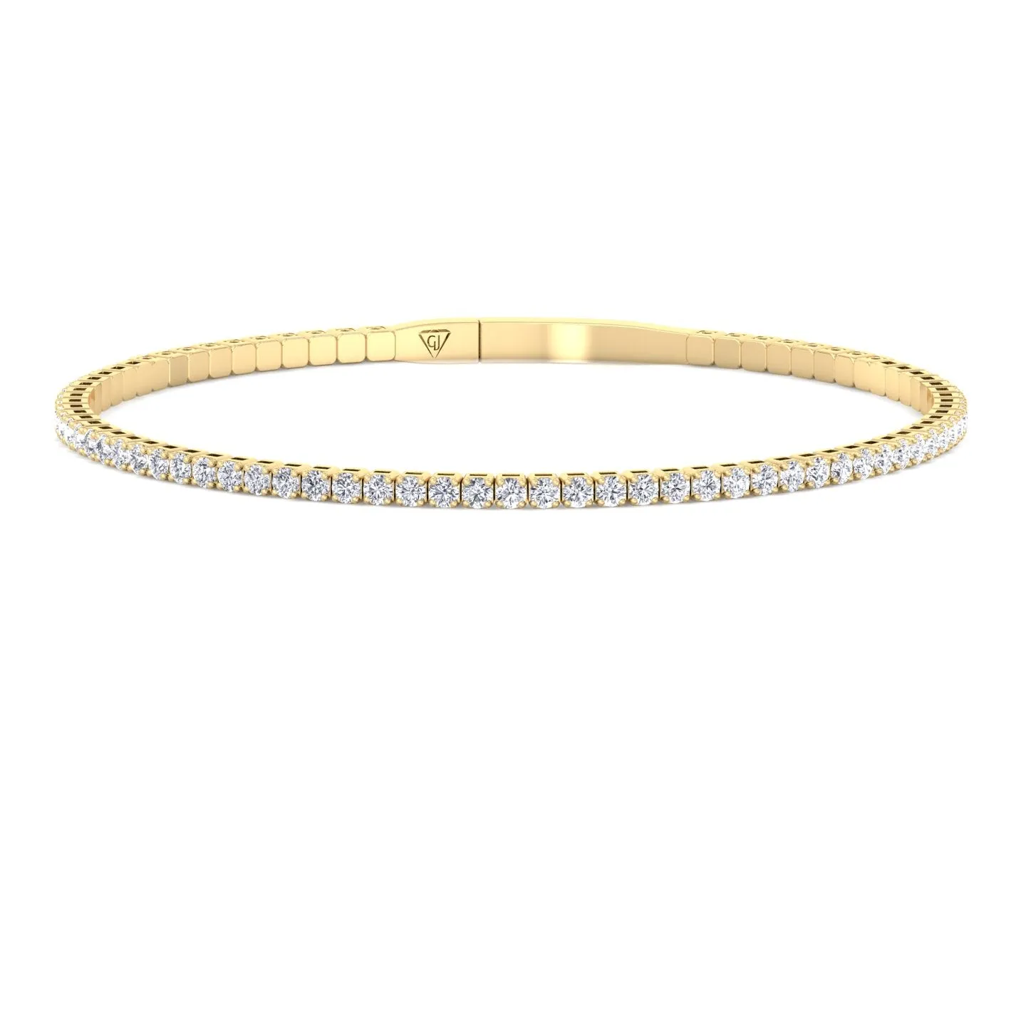 Flexible Natural Diamond Bangle in 14K Solid Gold