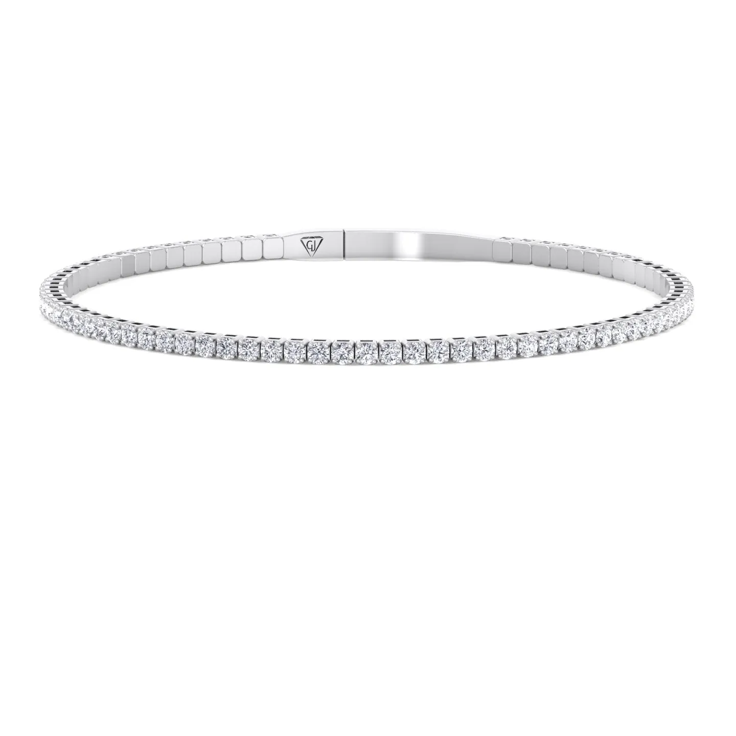 Flexible Natural Diamond Bangle in 14K Solid Gold