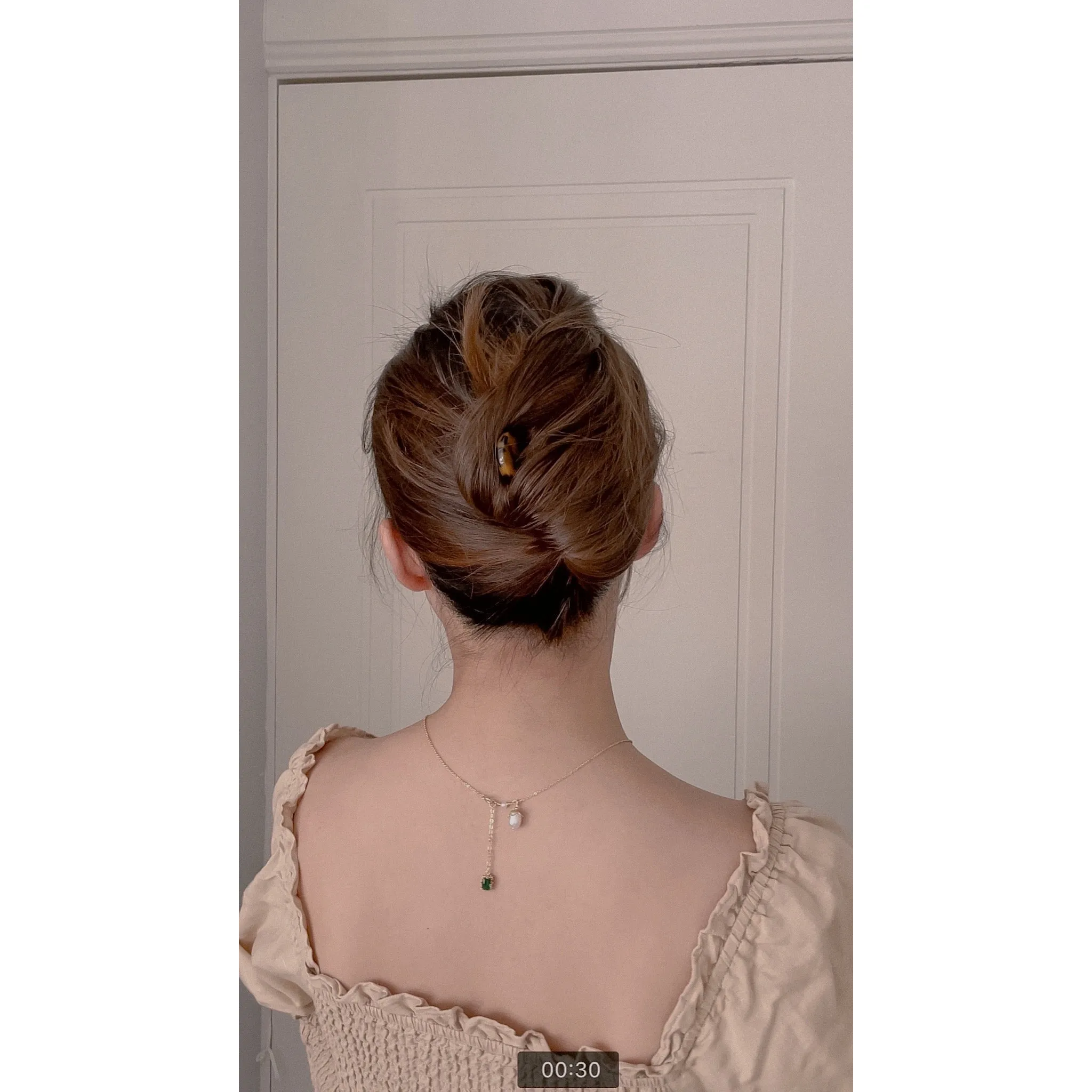 French U Pin - Beige Tortoise