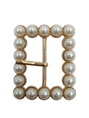 Gold Finish Shiny Pearl Prong Buckle