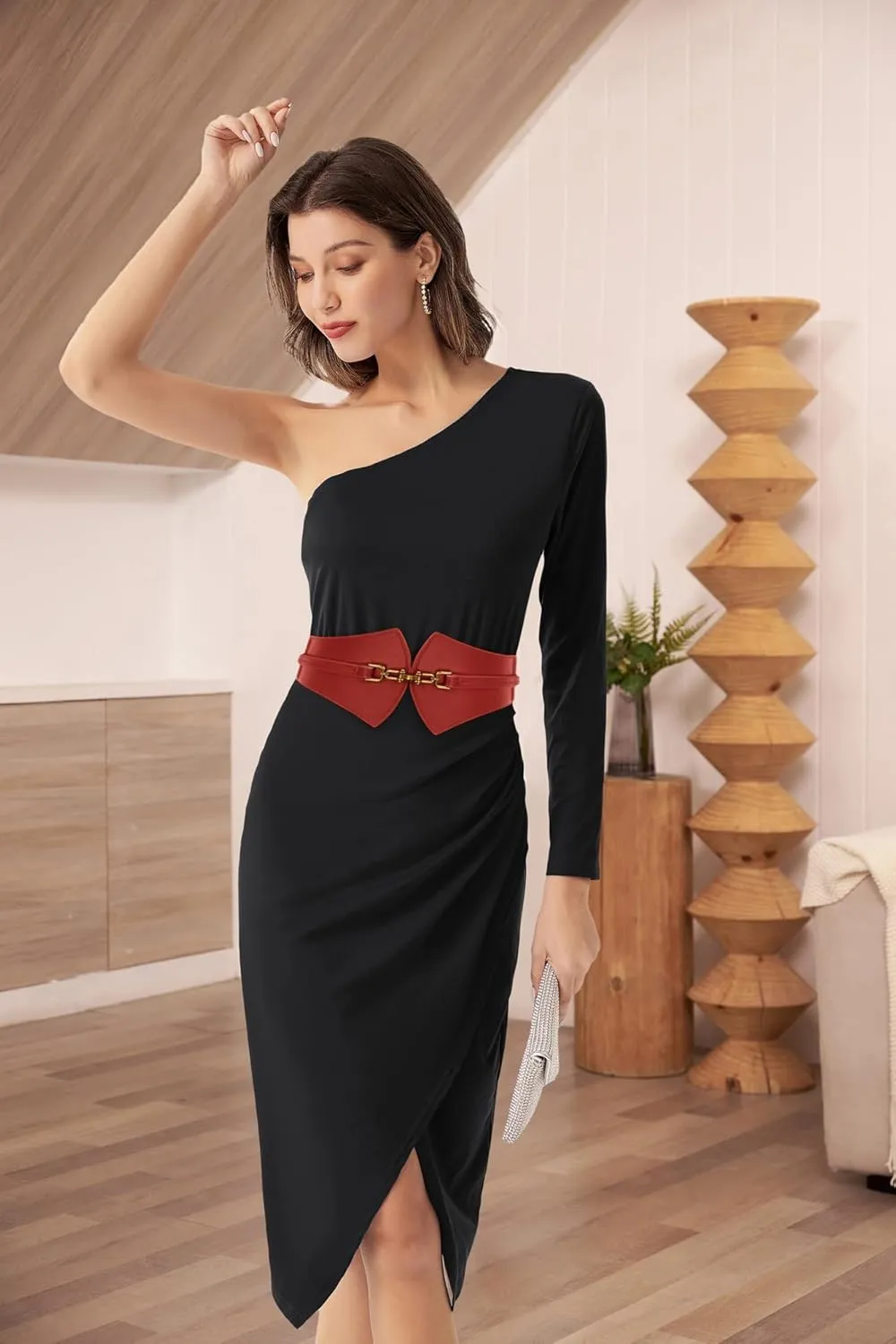 GRACE KARIN Women's Elastic Vintage Belt Retro Cinch Belts for Jeans Dress Pants