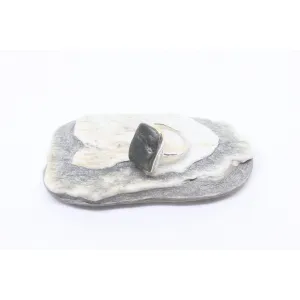 Haeata Thin Silver Greenstone Ring