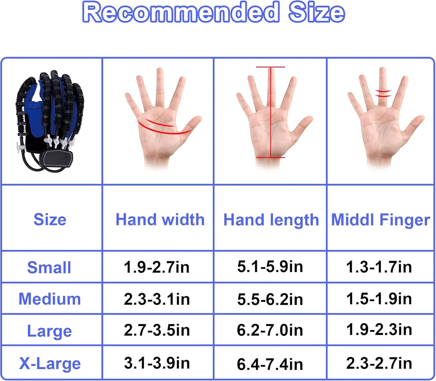 Hand Rehabilitation Robot Gloves,Stroke Hemiplegia Recovery Trainer Equipment,Rehab Robotic Glove (Right Hand-XL)