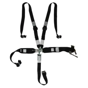 Hooker Harness Latch & Link Harness - 5-Point - Right Lap Belt Ratchet Adjust - Black