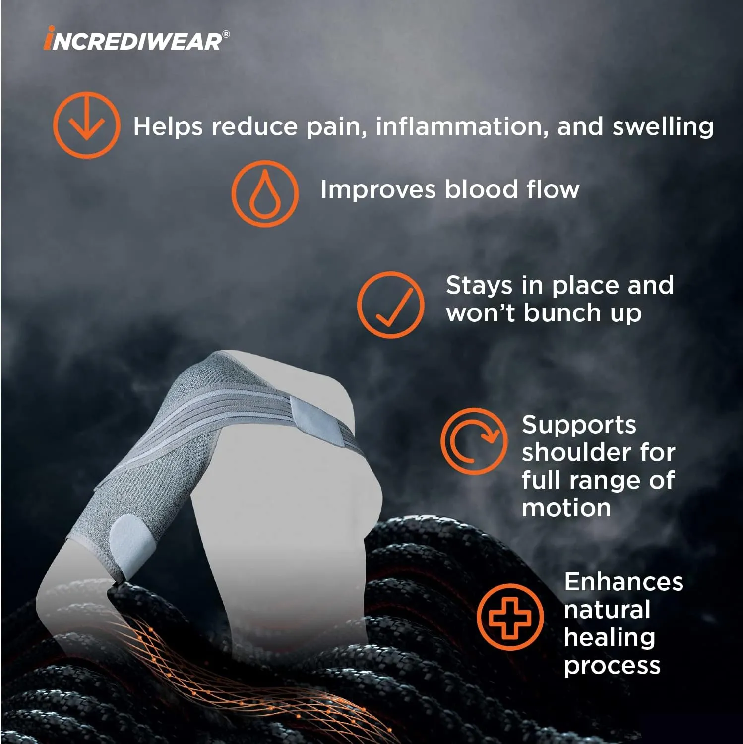 Incrediwear Shoulder Brace for Men and Women  Shoulder Support Brace Supports Shoulder Recovery & Shoulder Pain Relief, Reduces Inflammation and Swelling, Designed for Left & Right Shoulder (Large)