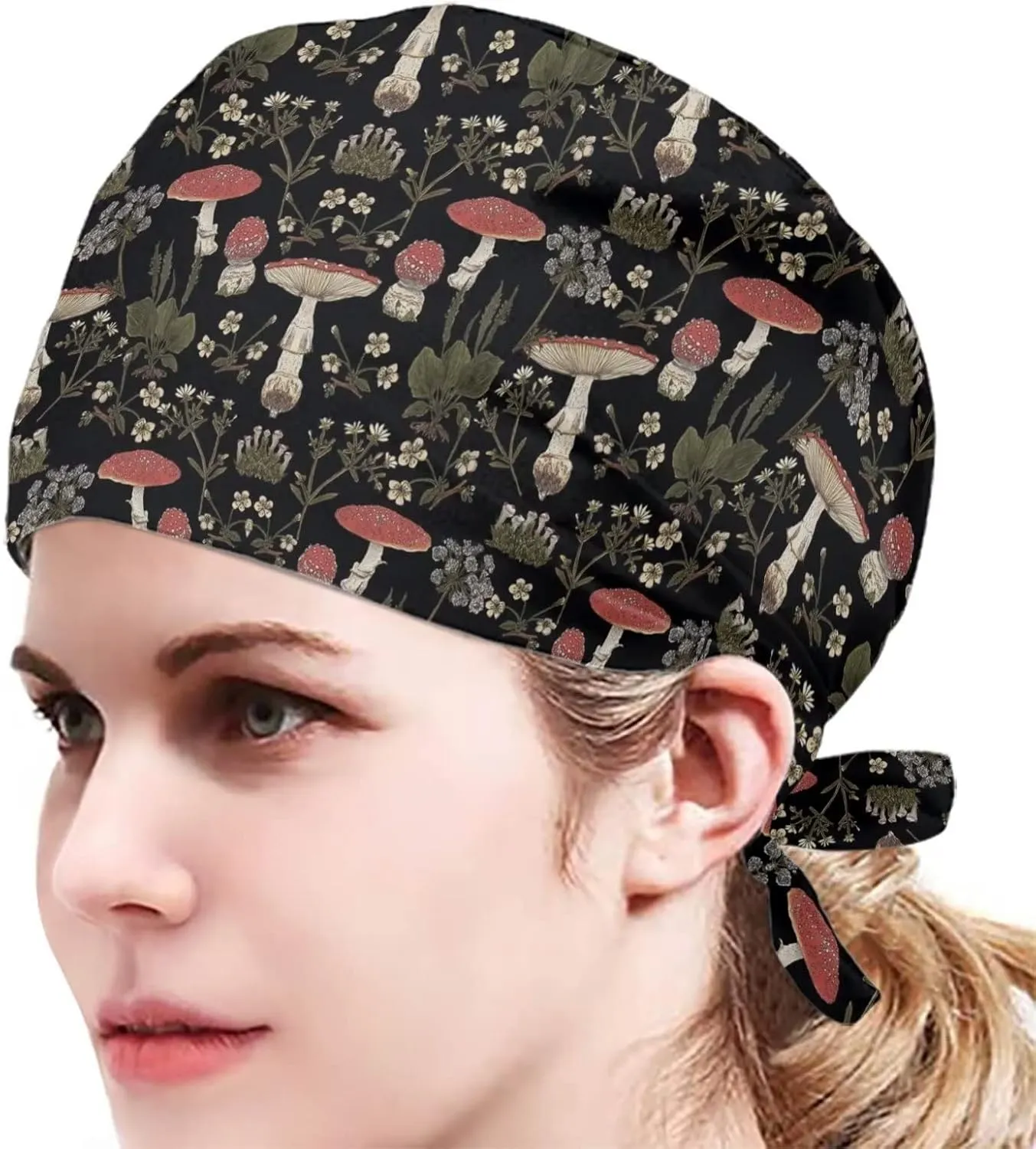 JoyLamoria Novelty Printed Cap with Sweatband Women Men Adjustable Tie Back Hats for Paiting