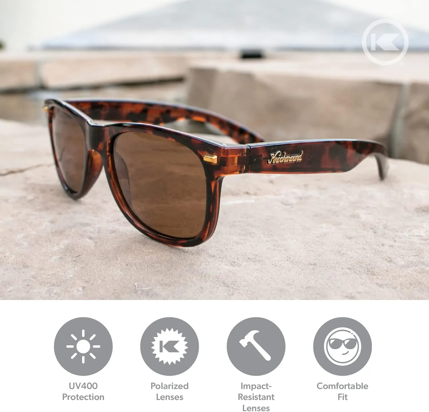 Knockaround Fort Knocks Polarized Sunglasses for Men & Women - Impact Resistant Lenses & Full UV400 Protection