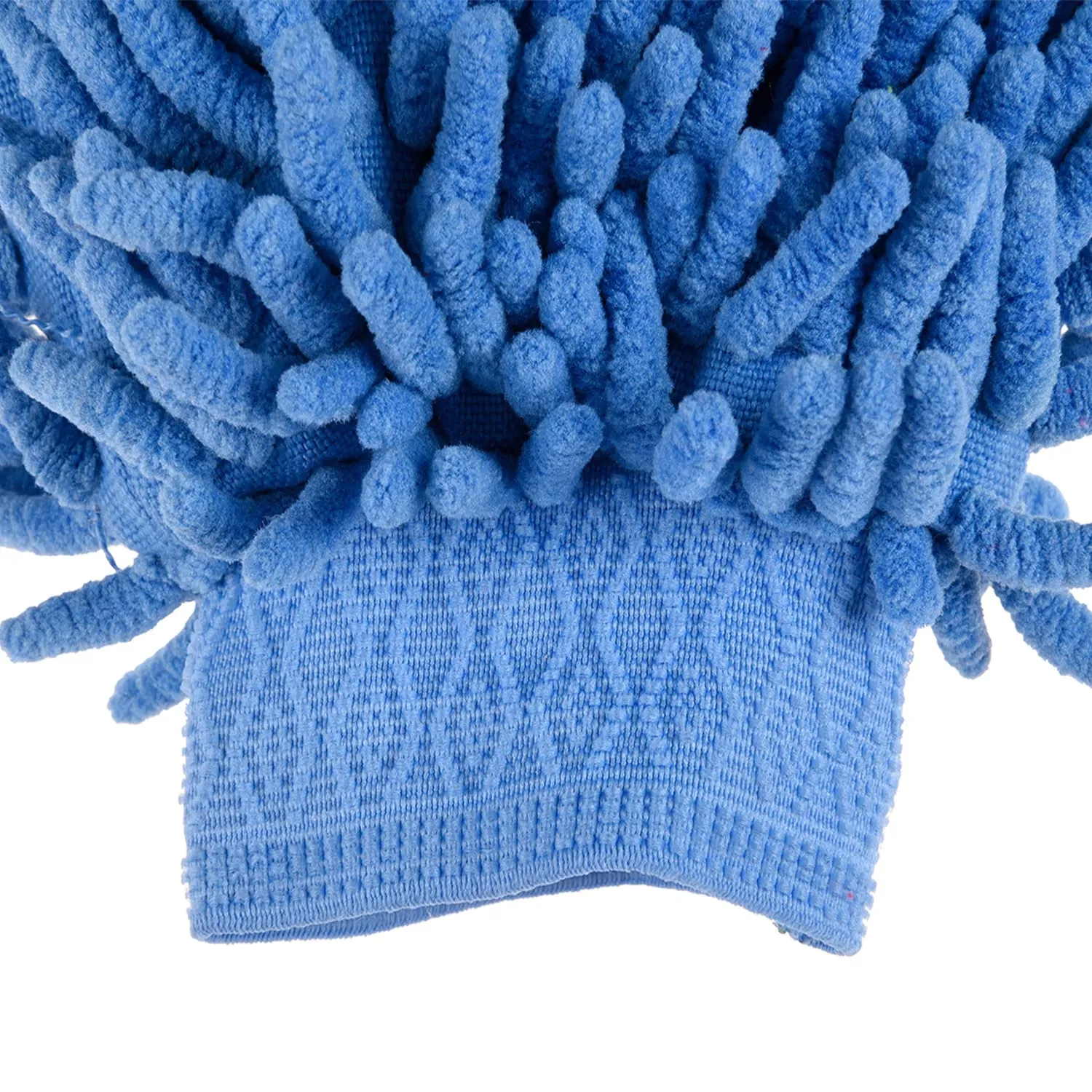 Kuber Industries Chenille Mitts|Microfiber Cleaning Gloves|Inside Waterproof Cloth Gloves|100 Gram Weighted Hand Duster|Chenille Gloves for Car|Glass|Pack of 4 (Blue)