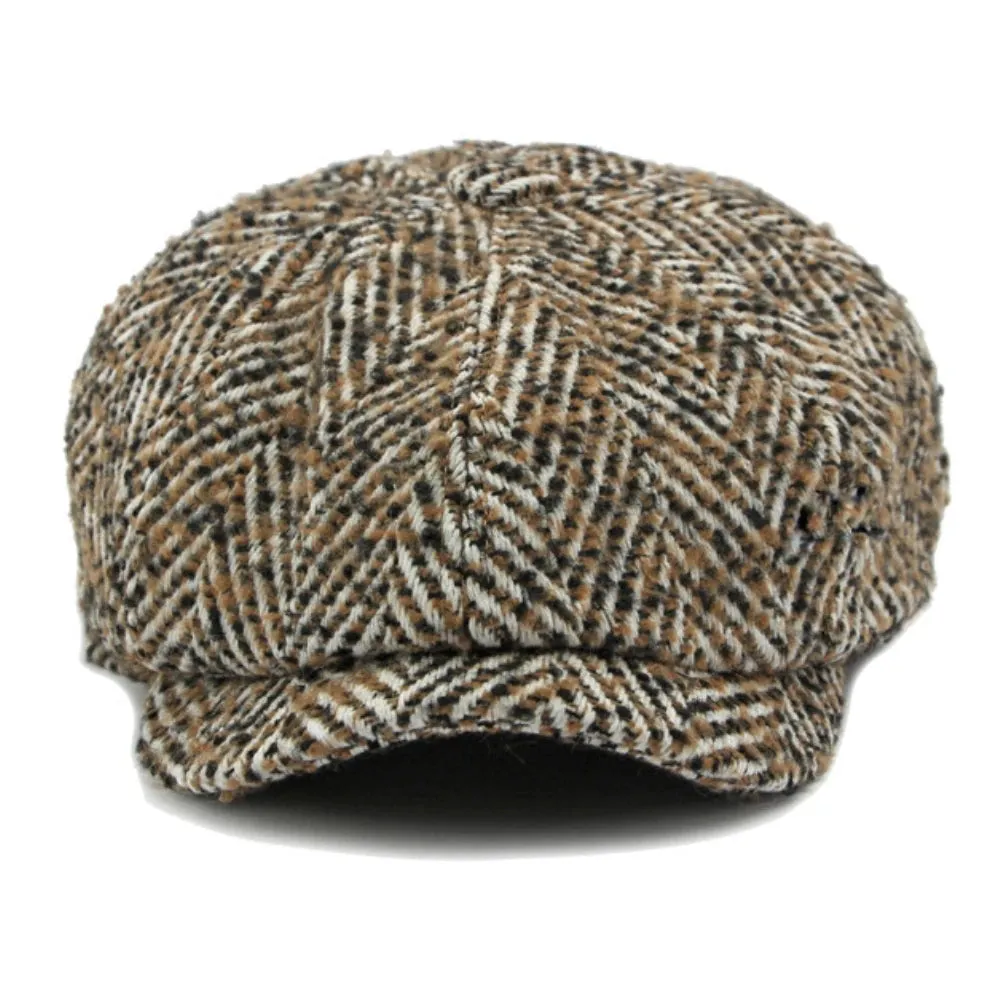 Manhattan Herringbone Newsboy Cap